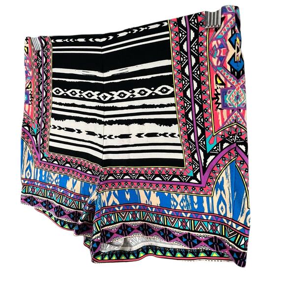 Flying Tomato Shorts Womens S Multicolor Tribal Aztec High Waisted Boho Festival - Picture 2 of 11